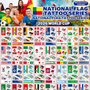 10pcs world cup flag tattoo stickers, football game, sports event, party, event temporary stickers